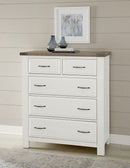 Vaughan-Bassett Maple Road Chest in Soft White/Natural Top