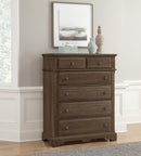 Vaughan-Bassett Heritage 5 Drawer Chest in Cobblestone Oak